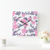 PINK EN PAARSE STROOMPATROON VIERKANTE KLOK (Huis)