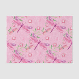 PINK EN PAARSE WATERVERF DRAGONFLIES TISSUEPAPIER