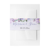 Pink en Paarse Waterverf Floral Wedding Uitnodigingen Wikkel (Voorkant Voorbeeld)