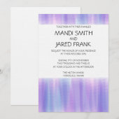 PINK EN PAARSE WATERVERF WEDING INVITATIE KAART (Voorkant / Achterkant)