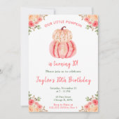 Pink en Peach Pumpkins verjaardagsfeestje Kaart (Voorkant)