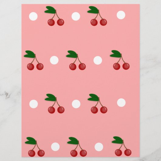 PInk en Red Cherry Pattern Soap Wrapper Flyer (Voorkant)