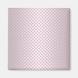 Pink en Silvery White Polka Dots Pattern Magneet