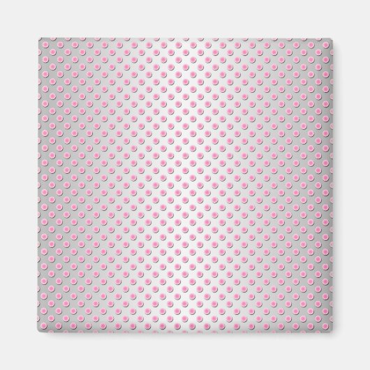 Pink en Silvery White Polka Dots Pattern Magneet (Voorkant)