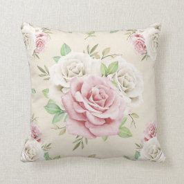 Pink en White Floral Bouquet Kussen