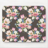 Pink en White Floral Bouquet Pattern Muismat (Voorkant)