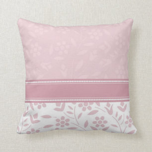 Pink en White Floral Decorative Pillow Kussen