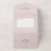 Pink en White  Floral Wedding All In One Uitnodiging (Buitenkant)