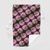 Pink en White Flower Close Up Pattern Golfhanddoek (Insitu)