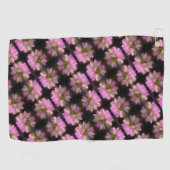 Pink en White Flower Close Up Pattern Golfhanddoek (Horizontaal)