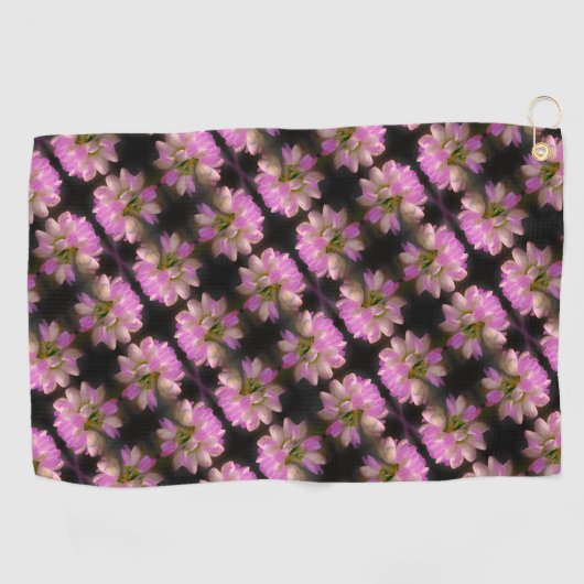 Pink en White Flower Close Up Pattern Golfhanddoek (Horizontaal)
