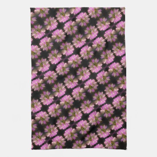 Pink en White Flower Close Up Pattern Theedoek (Verticaal)