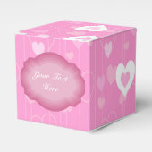 Pink en White Hearts Pattern Cube Favor Box Bedankdoosjes (Voorkant Zijde)