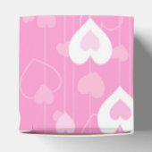 Pink en White Hearts Pattern Cube Favor Box Bedankdoosjes (Bovenkant)