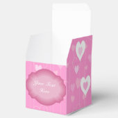 Pink en White Hearts Pattern Cube Favor Box Bedankdoosjes (Geopend)