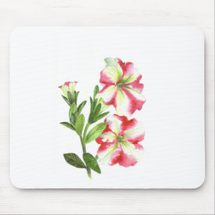 Pink en White Petunias Floral Art Muismat