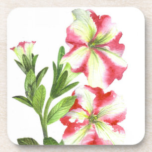 Pink en White Petunias Floral Art Onderzetter