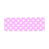 Pink en White Polka Dot Hearts Etiket (Voorkant)