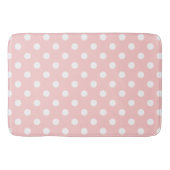 Pink en White Polka Dot Pattern Badmat (Voorkant)