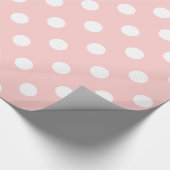 Pink en White Polka Dot Pattern Cadeaupapier (Hoek)