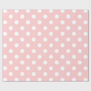Pink en White Polka Dot Pattern Cadeaupapier