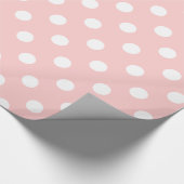 Pink en White Polka Dot Pattern Cadeaupapier (Hoek)