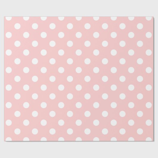 Pink en White Polka Dot Pattern Cadeaupapier (Vlak)