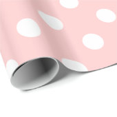 Pink en White Polka Dot Pattern Cadeaupapier (Rol Hoek)