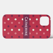 Pink en White Polka Dot Pattern Case-Mate iPhone Case (Achterkant (horizontaal))