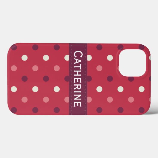 Pink en White Polka Dot Pattern Case-Mate iPhone Case (Achterkant (horizontaal))