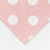 Pink en White Polka Dot Pattern Fleece Deken (Hoek)