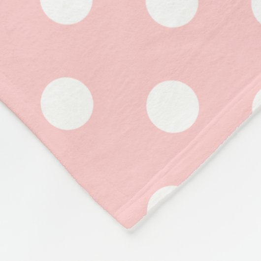 Pink en White Polka Dot Pattern Fleece Deken (Hoek)