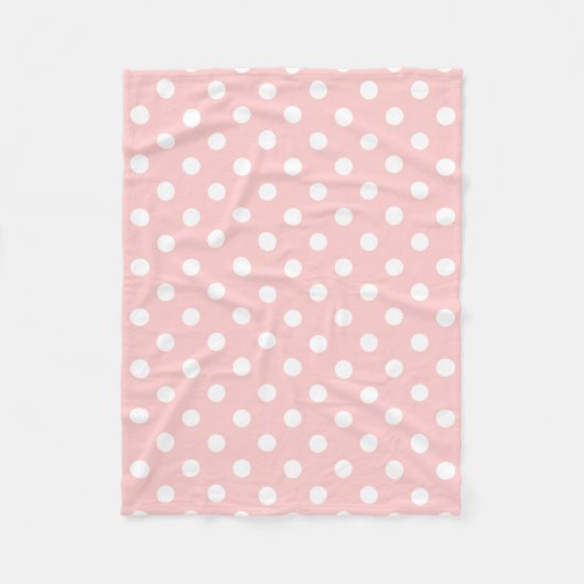 Pink en White Polka Dot Pattern Fleece Deken (Voorkant)