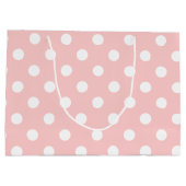 Pink en White Polka Dot Pattern Groot Cadeauzakje (Achterkant)