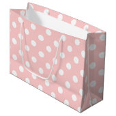 Pink en White Polka Dot Pattern Groot Cadeauzakje (Voorkant Gekanteld)