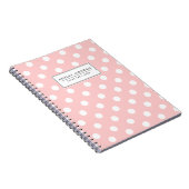 Pink en White Polka Dot Pattern Notitieboek (Rechterzijde)