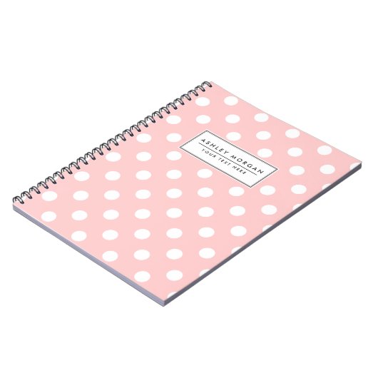 Pink en White Polka Dot Pattern Notitieboek (Linkerzijde)