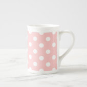 Pink en White Polka Dot Pattern Porselein Kop (Rechts)