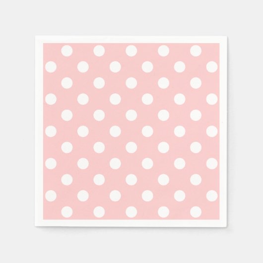 Pink en White Polka Dot Pattern Servet (Voorkant)