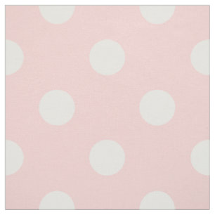 Pink en White Polka Dot Pattern Stof