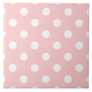 Pink en White Polka Dot Pattern Tegeltje