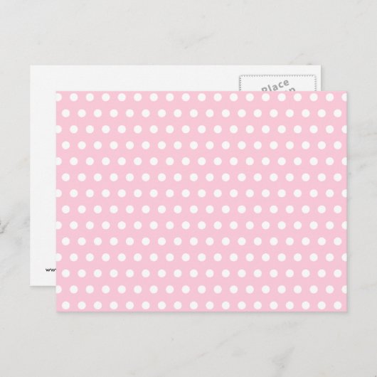 Pink en White Polka Dots Pattern. Briefkaart (Voorkant / Achterkant)