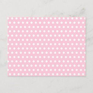 Pink en White Polka Dots Pattern. Briefkaart