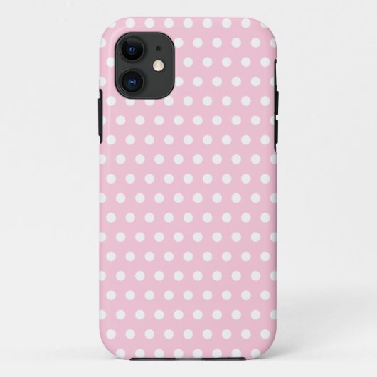 Pink en White Polka Dots Pattern. Case-Mate iPhone Case (Achterkant)