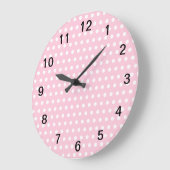 Pink en White Polka Dots Pattern. Grote Klok (Hoek)
