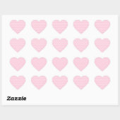 Pink en White Polka Dots Pattern. Hart Sticker (Vel)