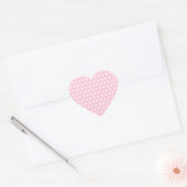 Pink en White Polka Dots Pattern. Hart Sticker (Envelop)
