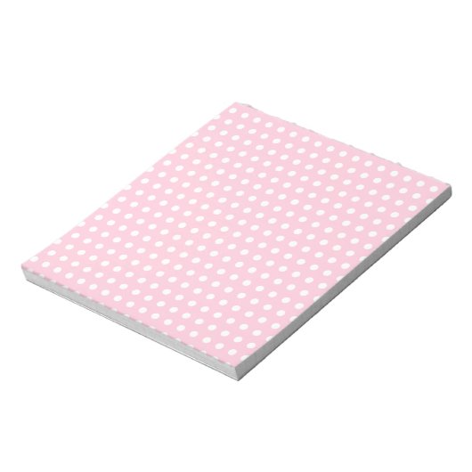 Pink en White Polka Dots Pattern. Notitieblok (Linkerzijde)