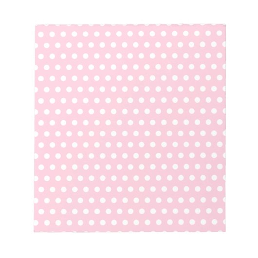Pink en White Polka Dots Pattern. Notitieblok (Voorkant)