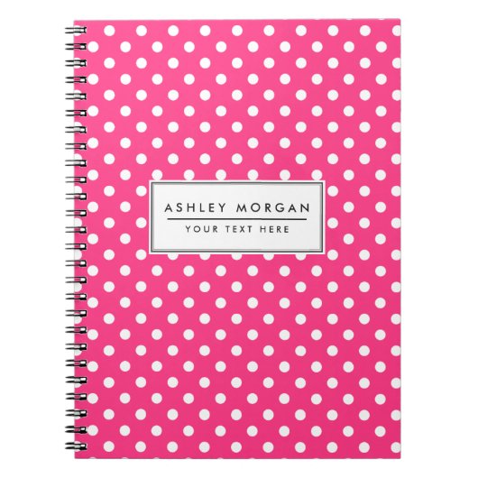 Pink en White Polka Dots Pattern Notitieboek (Voorkant)